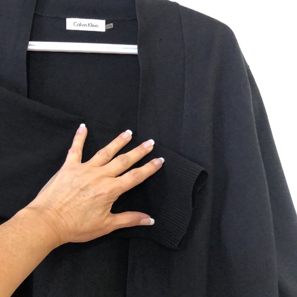 Calvin Kline Cardigan Sweater Black 3/4 sleeves size XL EUC a staple piece - Picture 6 of 8